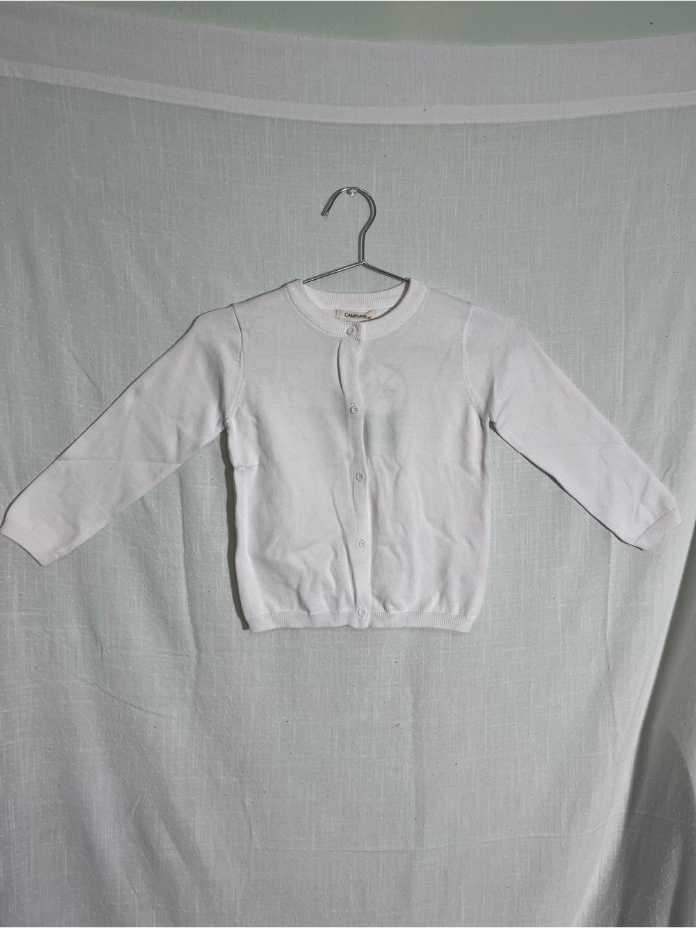 Girls White Cardigan Size 6Y School Uniform Church Easter Dress Sweater